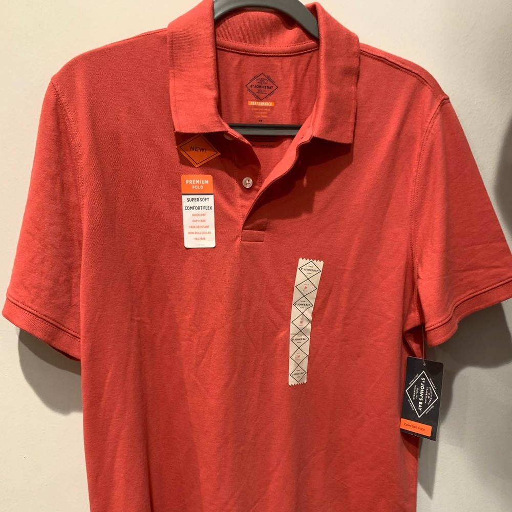 Men’s Size M St John’s Bay Salmon color Polo Shirt